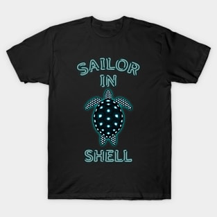 SAILOR IN SHELL Turtle Illustration T-Shirt